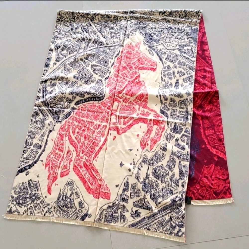 NWOT! Huge 100% Cashmere Luxury Horse Scarf